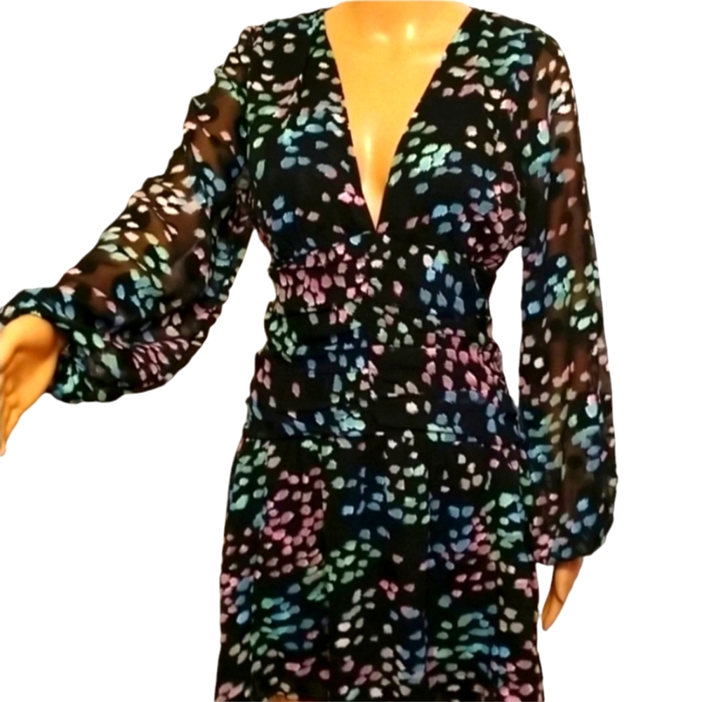 🌺Gorgeous ASOS Design pleated detailed dress with balloon sheer sleeve NWOT